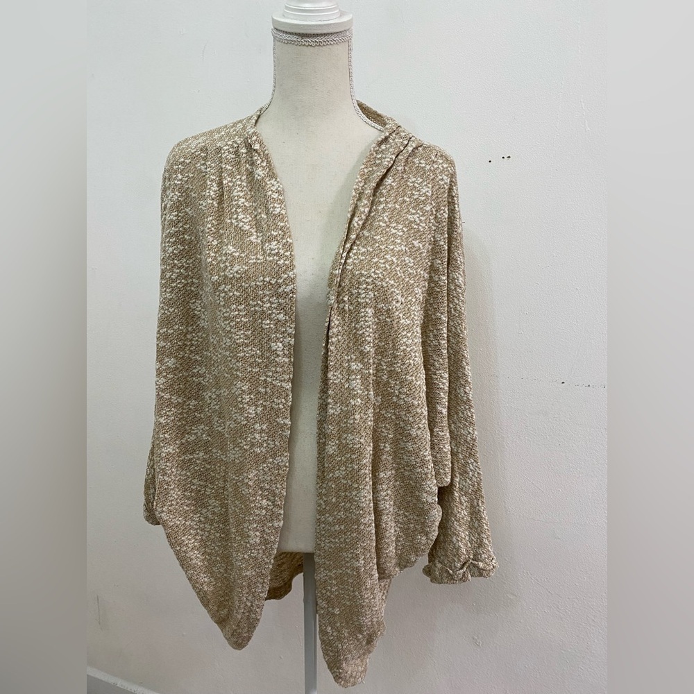 Free People  vintage Textured knit cotton festival  Poncho cardigan  one size
